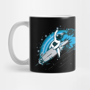 Funny Astronaut Flying Rocket Mug